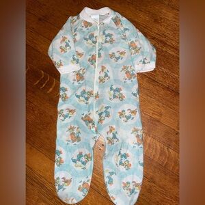 Vintage baby zip up sleeper footie pjs jumpsuit. 70s style